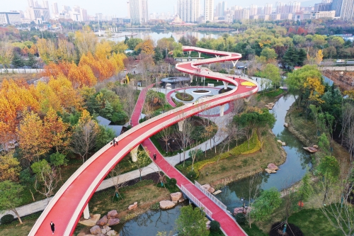 山东枣庄西城区水系水环境工程凤鸣湖公园向市民开放贵阳电建地产